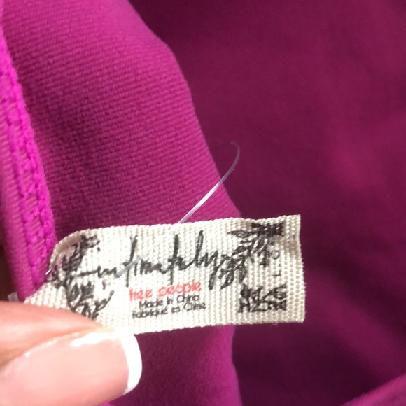 Free People tongue tied bodysuit fuchsia  boho date party casual beach L NWT - Picture 6 of 8